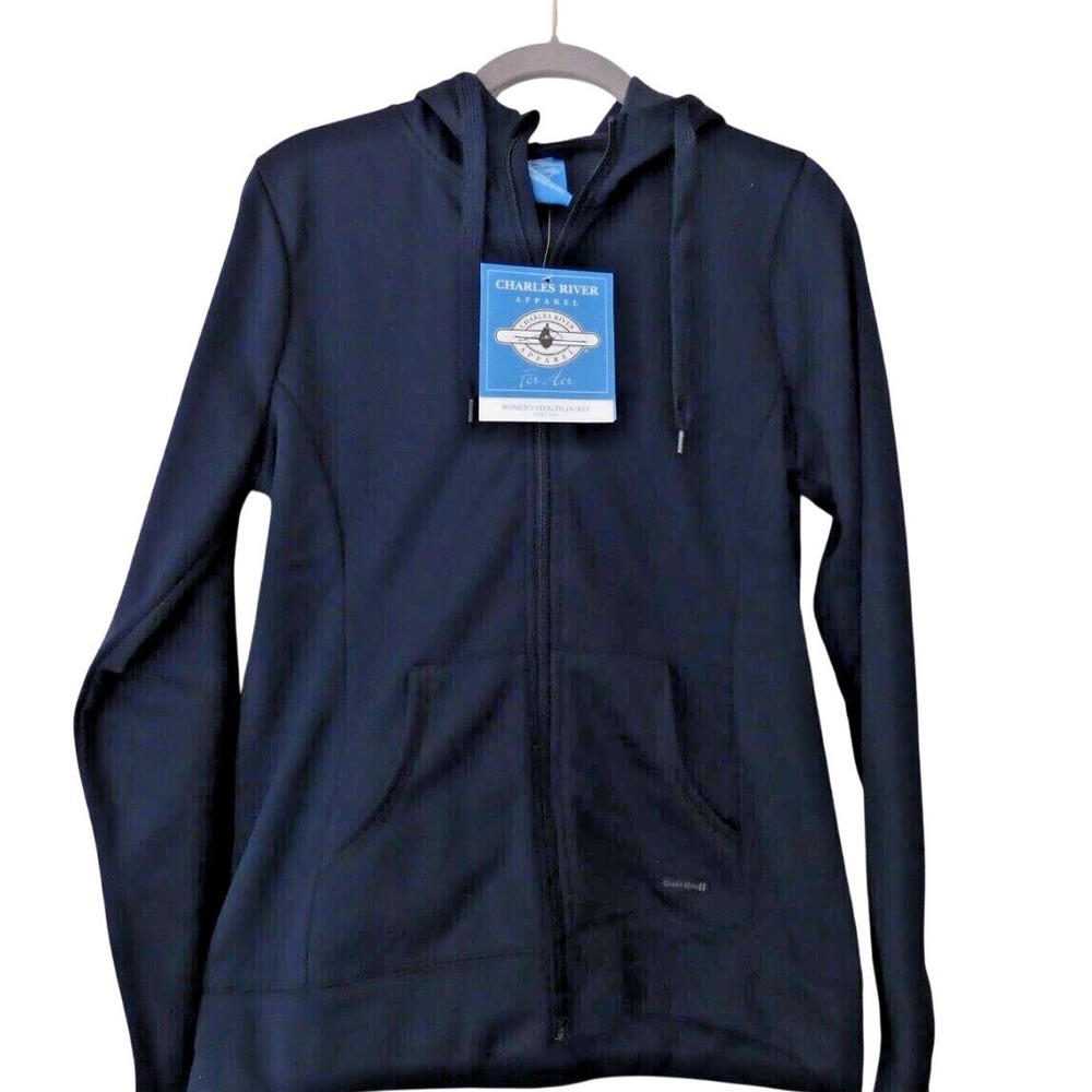 NWT Charles River Apparel Womens ‎ Hoodie Jacket M Front Zip Sweatshirt Navy